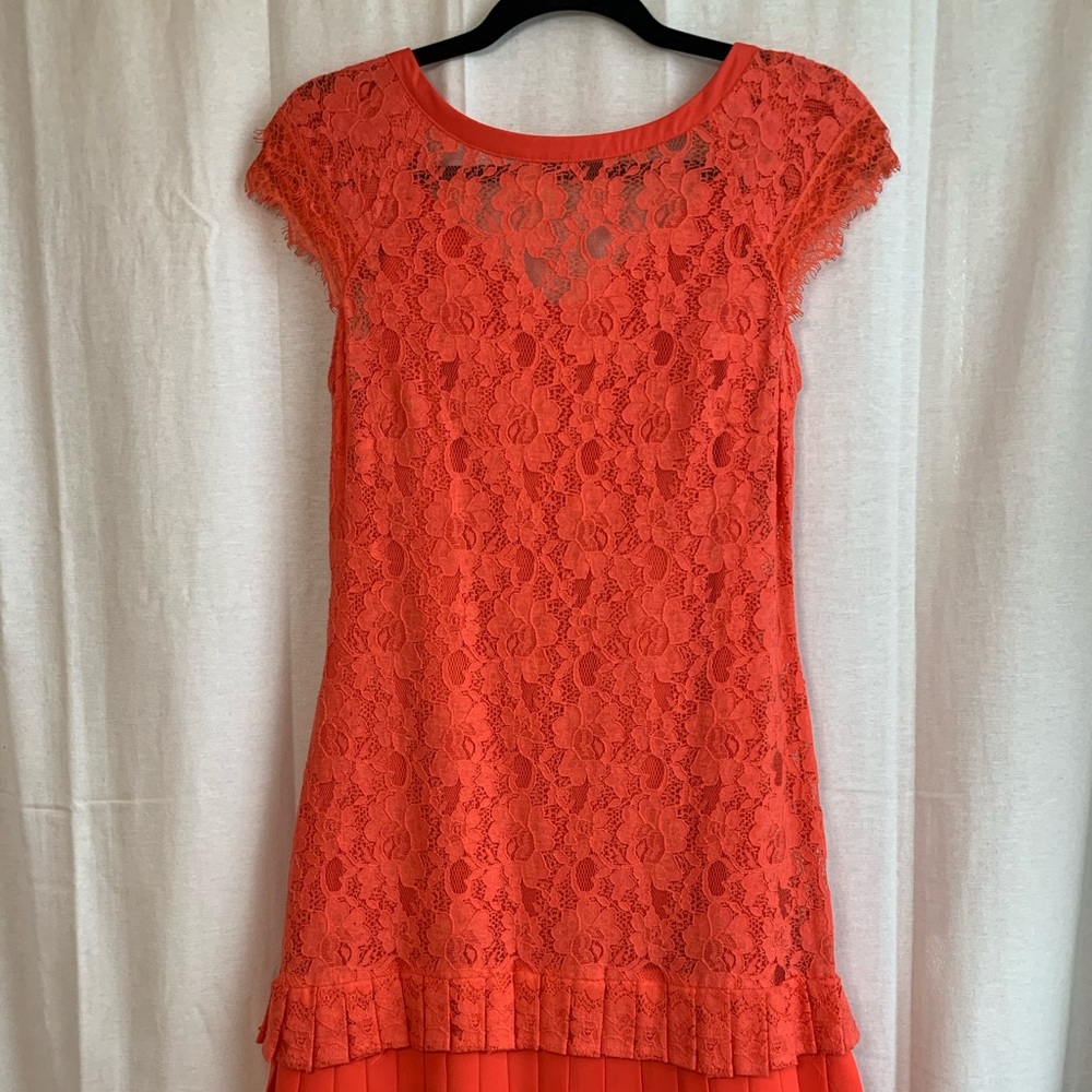 Fitted Salmon Lace Dress
